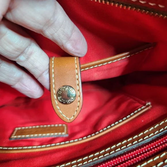 Dooney & Bourke Lexington Red Pebble Leather Tote Bag - Picture 14 of 16